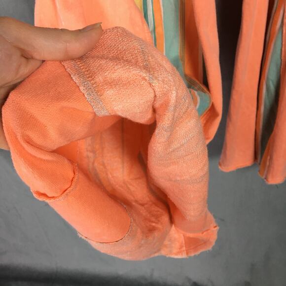 J.Her USA Womens Mineral Washed Wide Leg Pant Orange Patchwork Boho Preppy Sz S - Picture 13 of 16